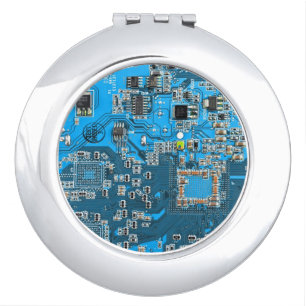 Blue PCB Circuit Board Design for IT Pros Mirror For Makeup