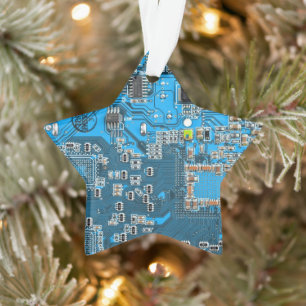 Blue PCB Circuit Board Design for IT Pros Ornament