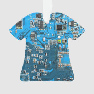 Blue PCB Circuit Board Design for IT Pros Ornament