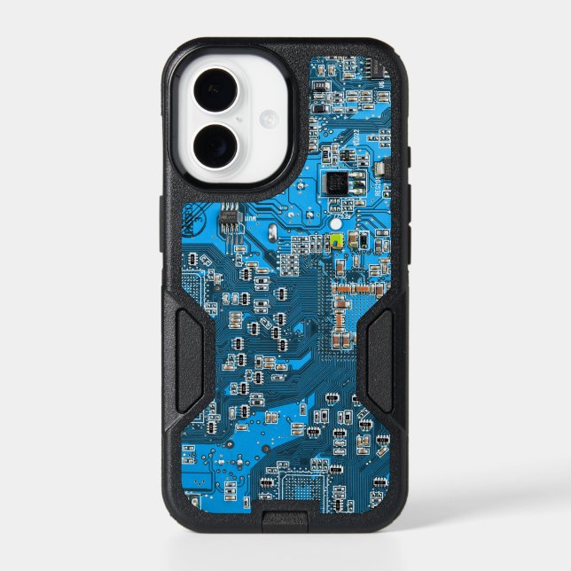 Blue PCB Circuit Board Design for IT Pros Otterbox iPhone Case (Back)
