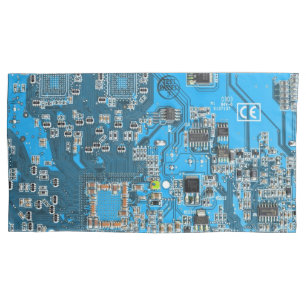 Blue PCB Circuit Board Design for IT Pros Pillow Case