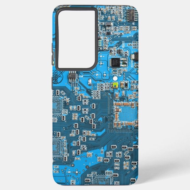 Blue PCB Circuit Board Design for IT Pros Samsung Galaxy Case (Back)