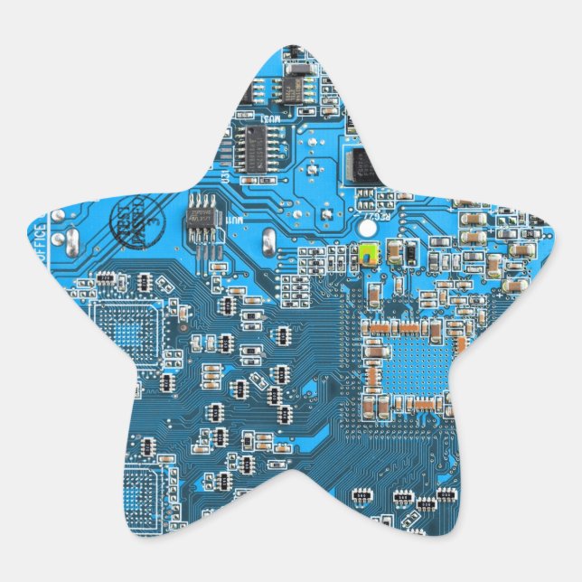 Blue PCB Circuit Board Design for IT Pros Star Sticker (Front)