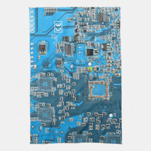 Blue PCB Circuit Board Design for IT Pros Towel