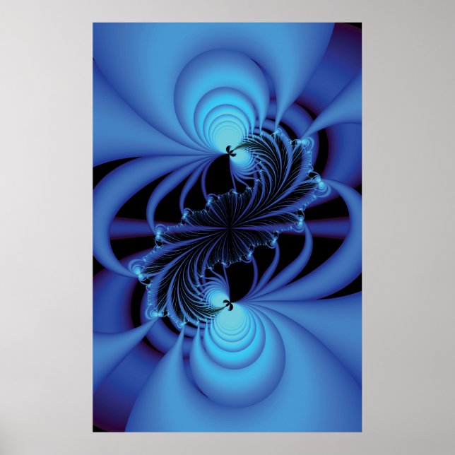 Blue Peace Fractal Poster (Front)