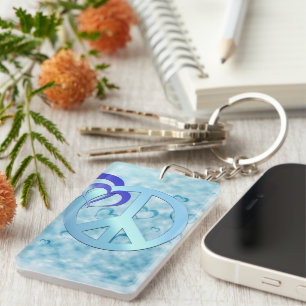Blue Peace Keychain