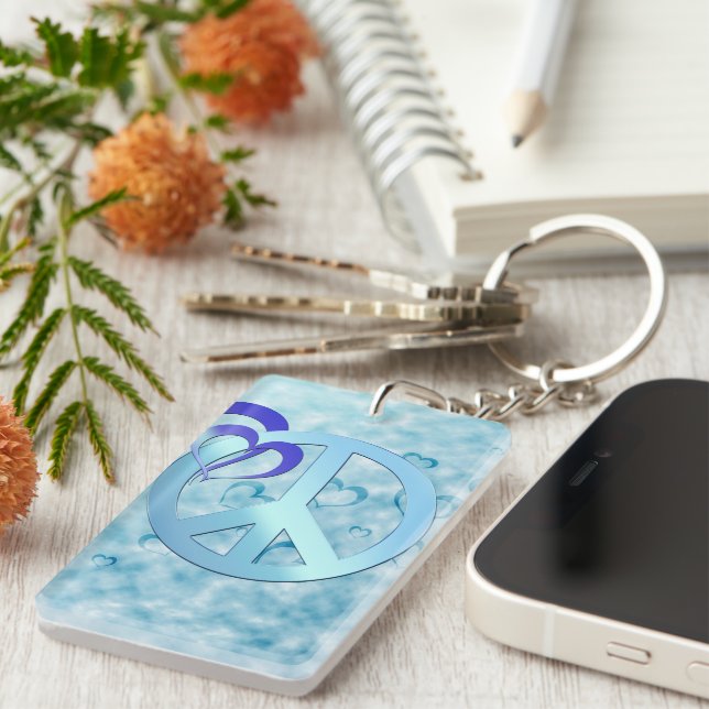 Blue Peace Keychain (Front Right)