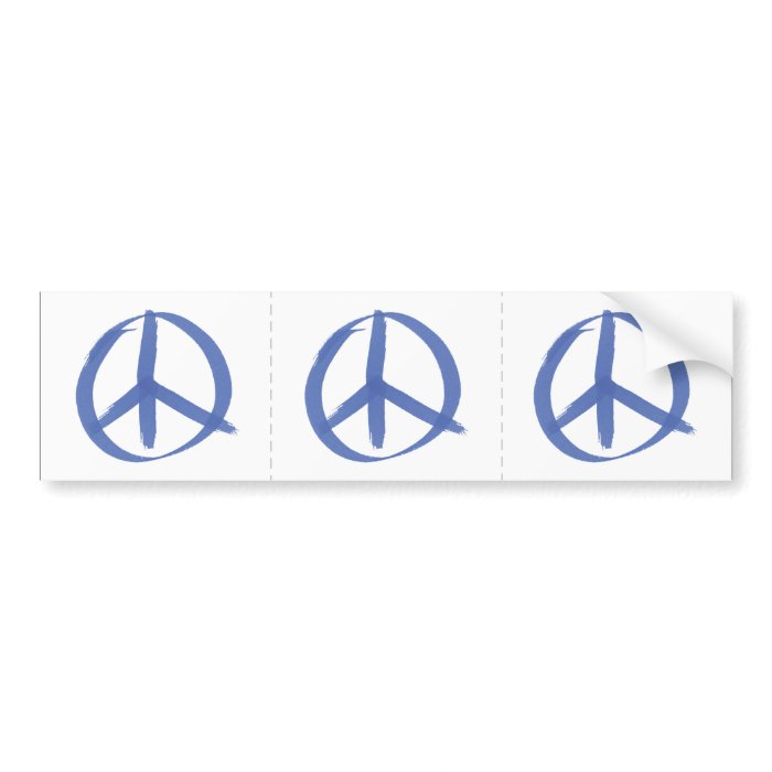 Blue Peace Sign Bumper Stickers