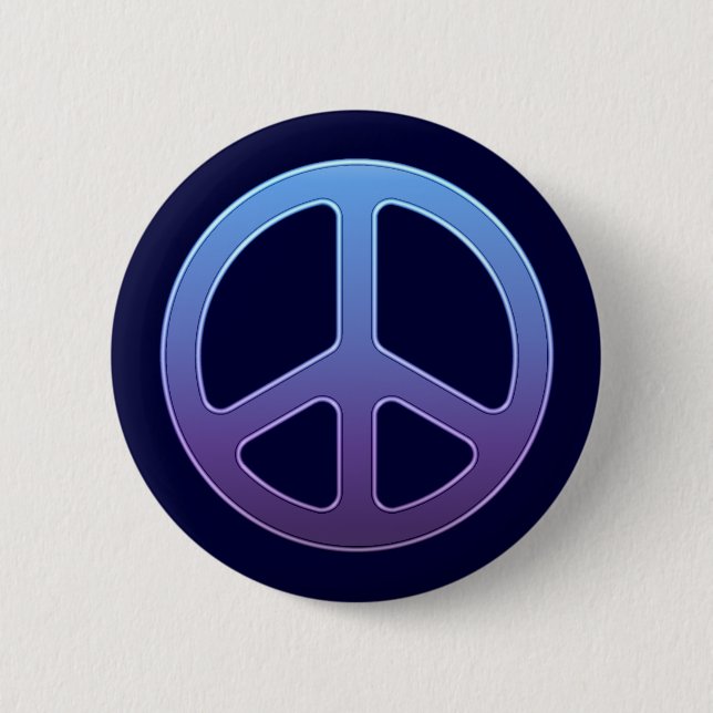 Blue Peace Sign Button (Front)