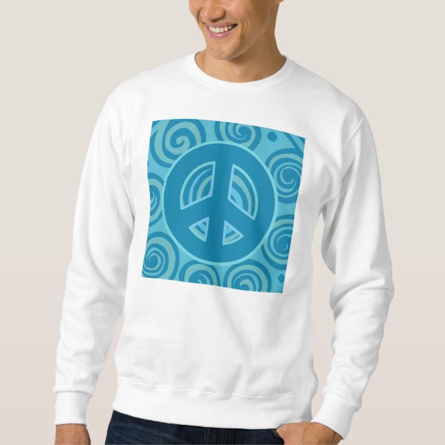Blue Peace Sign Design Sweatshirt (Front)