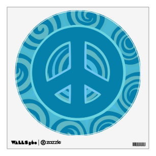 Blue Peace Sign Design Wall Sticker