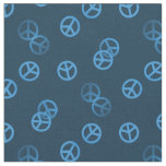 Blue Peace Sign Fabric