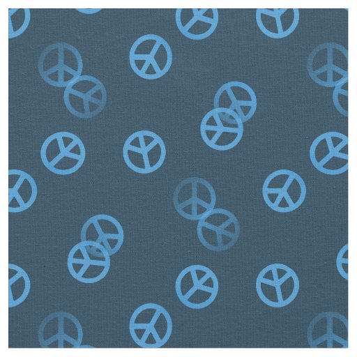 Blue Peace Sign Fabric