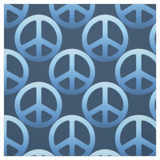 Blue Peace Sign Fabric