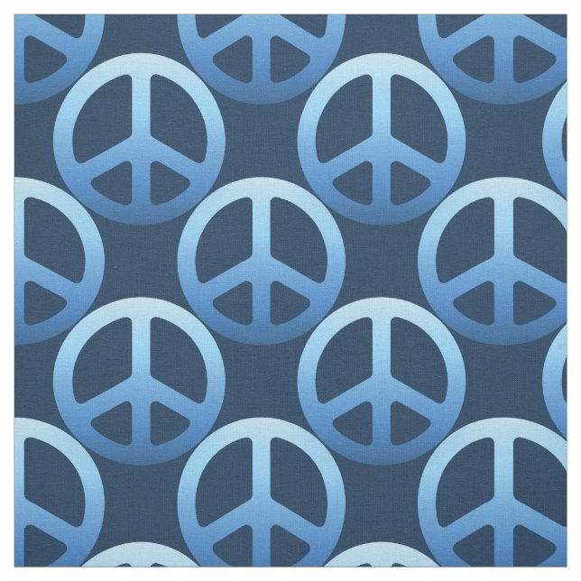 Blue Peace Sign Fabric (Swatch)