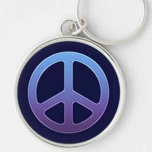 Blue Peace Sign Keychain