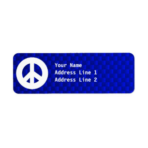 Blue Peace Sign Label