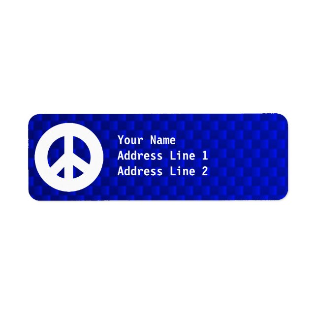 Blue Peace Sign Label (Front)