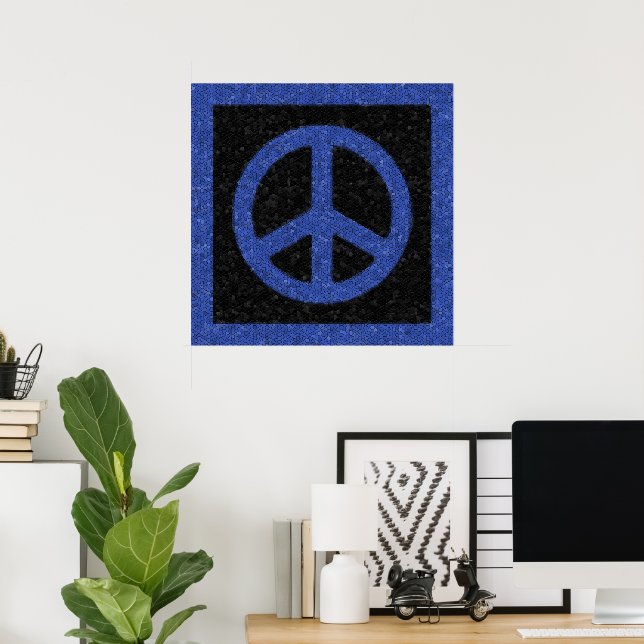Blue Peace Sign Mosaic (Home Office)