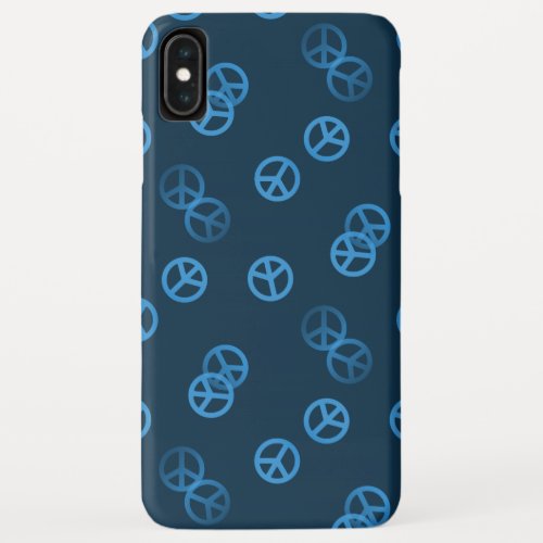 Blue Peace Sign Pattern iPhone XS Max Case