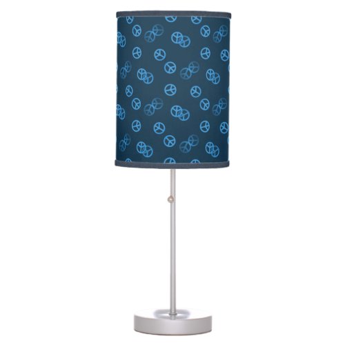Blue Peace Sign Pattern Table Lamp