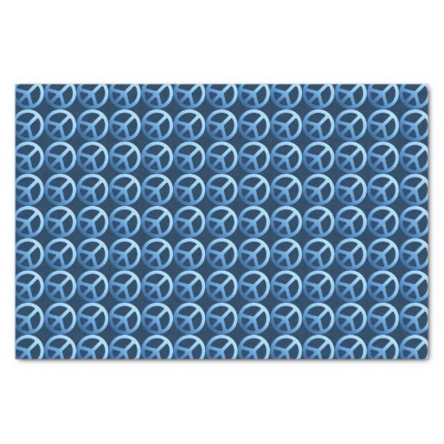 Blue Peace Sign Pattern Tissue Paper