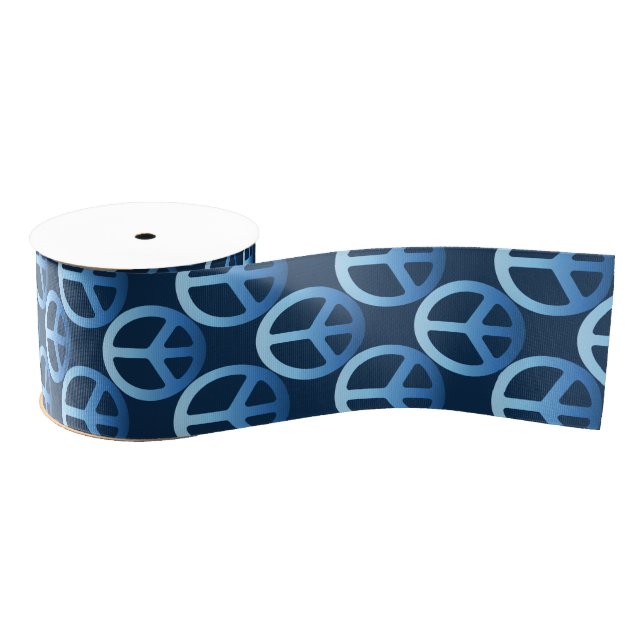 Blue Peace Sign Ribbon (Spool)