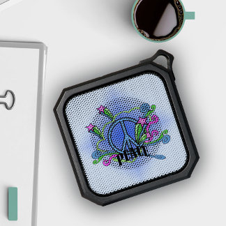 Blue Peace Sign Shooting Pink Star Abstract Scroll Bluetooth Speaker