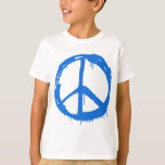 Blue Peace Sign Symbol T-shirt at Zazzle