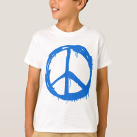 Blue Peace Sign Symbol