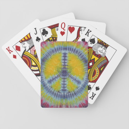 Blue Peace Sign Tie Dye Bicycle Playing Cards