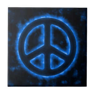 Blue Peace Sign Tile