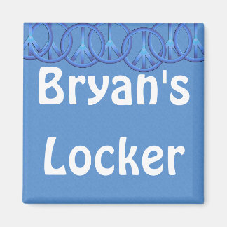 Blue Peace Signs Personalized Locker Magnet