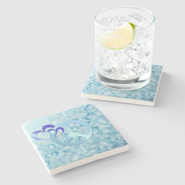 Blue Peace Stone Coaster (Side)