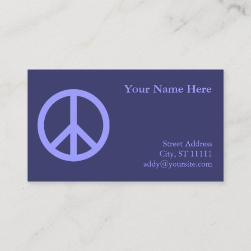Blue Peace Symbol Business Card