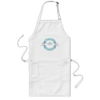 Blue Peace Wreath With Doves Apron by sfcount at Zazzle