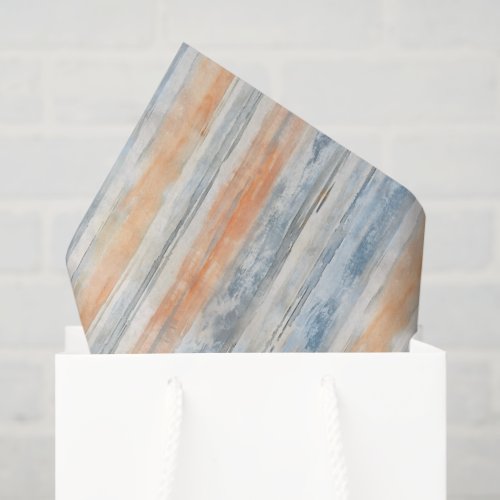 Blue Peach Cream Stripes Birthday Tissue Paper