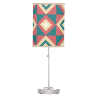 Blue Peach Geometric Diamond Pattern 