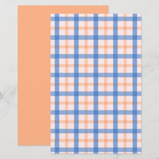 Blue & Peach Gingham Reversible Scrapbook Pattern 