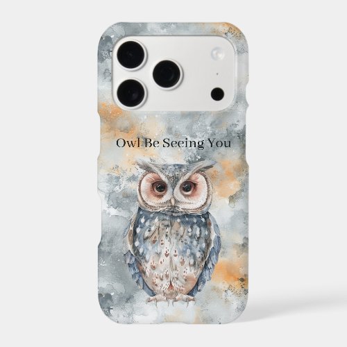 Blue Peach Owl Be Seeing You iPhone 17 Pro Case