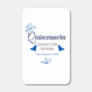 Blue peach quinceanera 15th birthday rustic mexica matchboxes