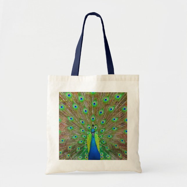 Blue Peacock #3 Tote Bag (Front)
