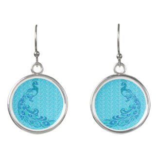 Blue Peacock Blush Earrings