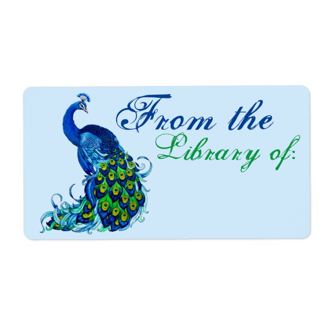 Blue Peacock Book Labels (Front)