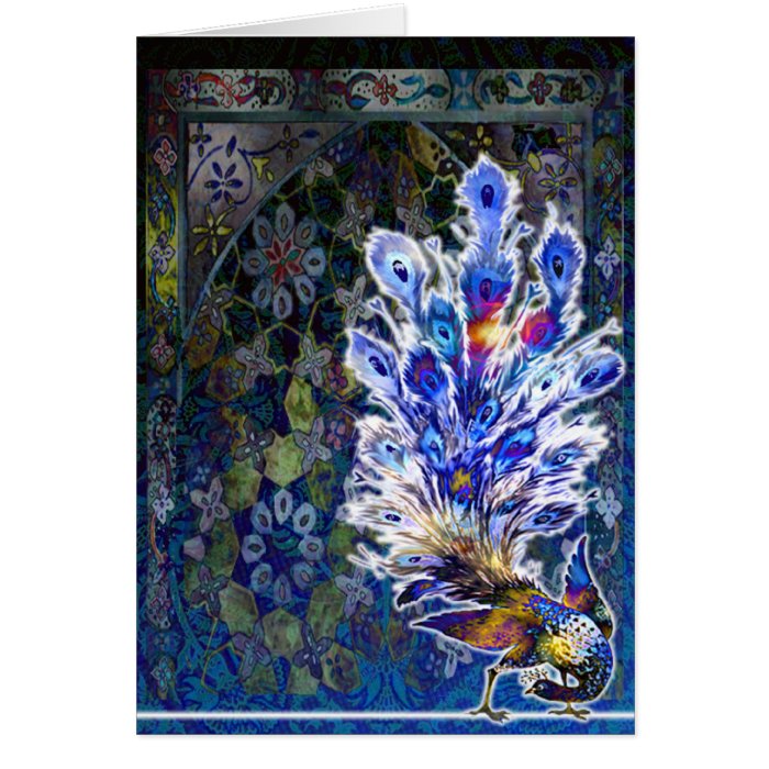 Blue Peacock Card