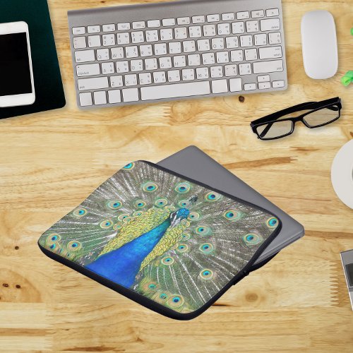 Blue Peacock Feather Plumage Laptop Sleeve