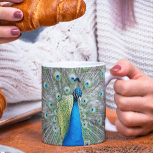 Blue Peacock Feather Plumage Mug