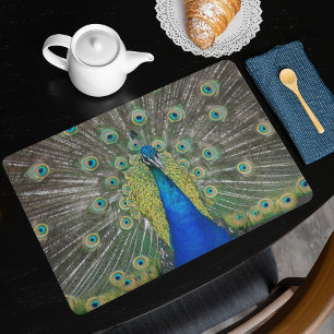 Blue Peacock Feather Plumage Placemat