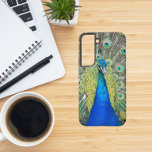Blue Peacock Feather Plumage Samsung Galaxy S22 Case<br><div class="desc">Protect your Samsung Galaxy S22 phone with this durable phone case that features the photo image of a beautiful,  blue Peacock with colorful feather plumage. Select your phone style. For other phone brands,  you will need to customize case to fill image to edges of design template.</div>