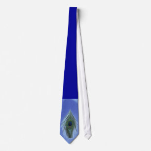 Blue Peacock Feather Tie